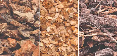 three different types of mulch