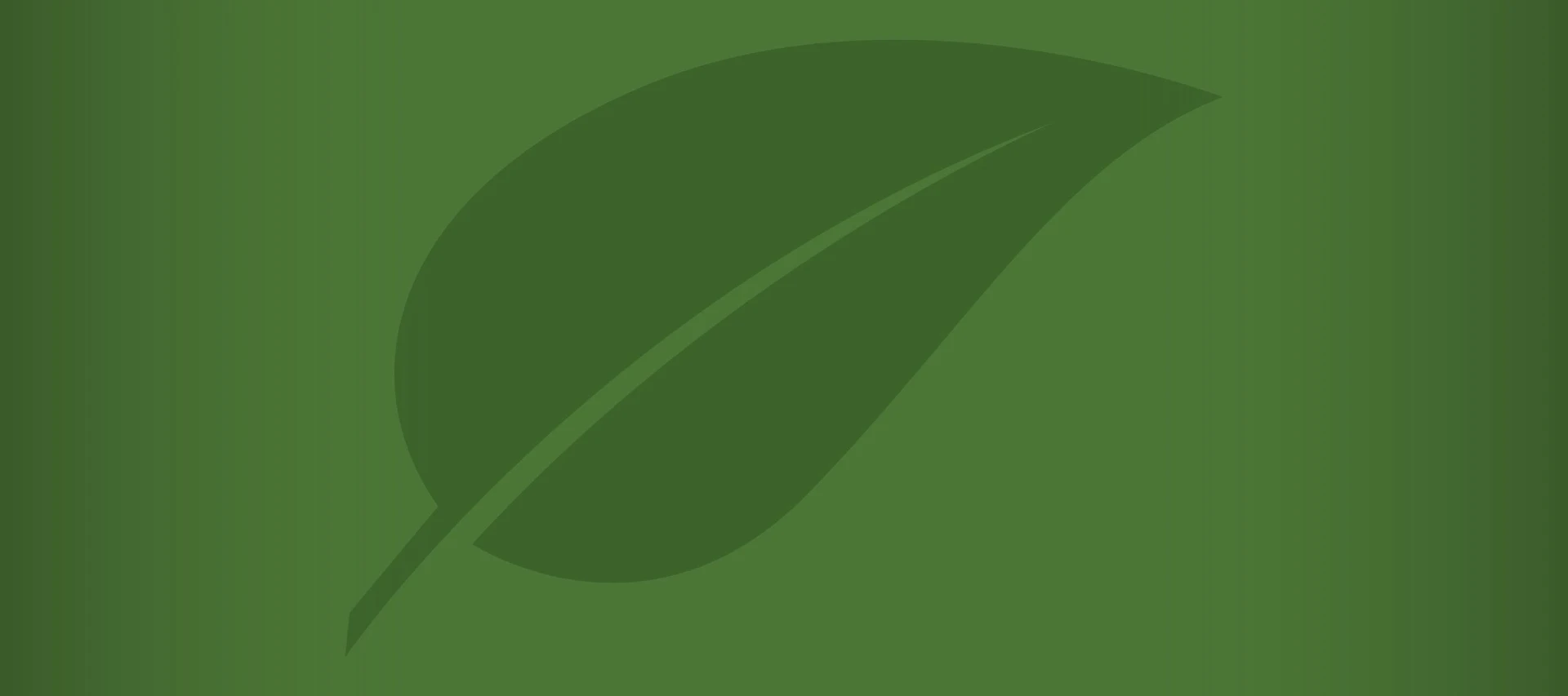 Big green leaf icon on green background.